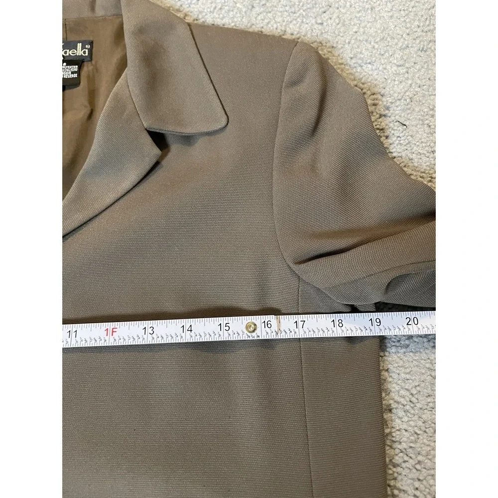 70s Rafaela 2Pc Tailored Pantsuit Womens Sz 6/8 Taupe Beige Career Business READ - Picture 16 of 16